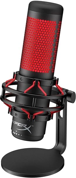 HyperX - QuadCast USB Multi-Pattern Electret Condenser Microphone | 2020 Edition | for PS4, PC and Mac | Pop Filter | Anti-Vibration Shock Mount | | Red - Black