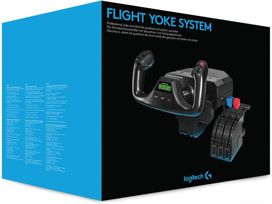 Logitech G Saitek Pro Flight Yoke System, Professional Simulation Yoke And Throttle Quadrant, 3 Modes, 75 ProgRAMmable Controls, Configurable Throttle Knobs, Steel Shaft, Usb, Pc - Black - Ga