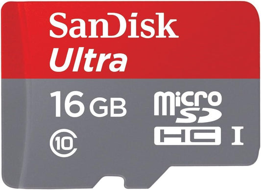Professional Ultra SanDisk 16GB  MicroSDHC Card with Custom Hi-Speed, Includes Standard SD Adapter. (UHS-1 A1 Class 10 Certified 98MB/s)