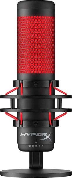 HyperX - QuadCast USB Multi-Pattern Electret Condenser Microphone | 2020 Edition | for PS4, PC and Mac | Pop Filter | Anti-Vibration Shock Mount | | Red - Black