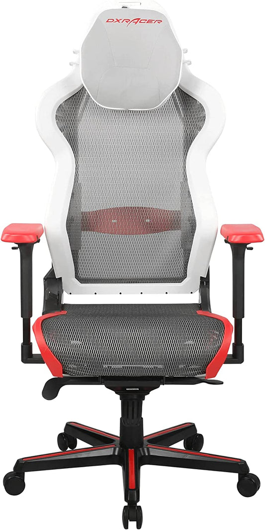 Dxracer Air-Most Breathable Mesh Gaming Chair-For Computer Gaming-Office & Racing Style Gamer Chair-Comfy Ergonomic Reclining High Back Desk Chairs With Arms & Seat Adjustment Lumbar-White/Red/Black