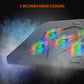 Meetion Laptop Gaming Cooling Pad 9-15.6Inch, Dual USB Ports, RGB LED Illuminated CP3030 Lightweight 5 Fans Quick Cooling Aluminum Alloy Grid with Adjustable Stand