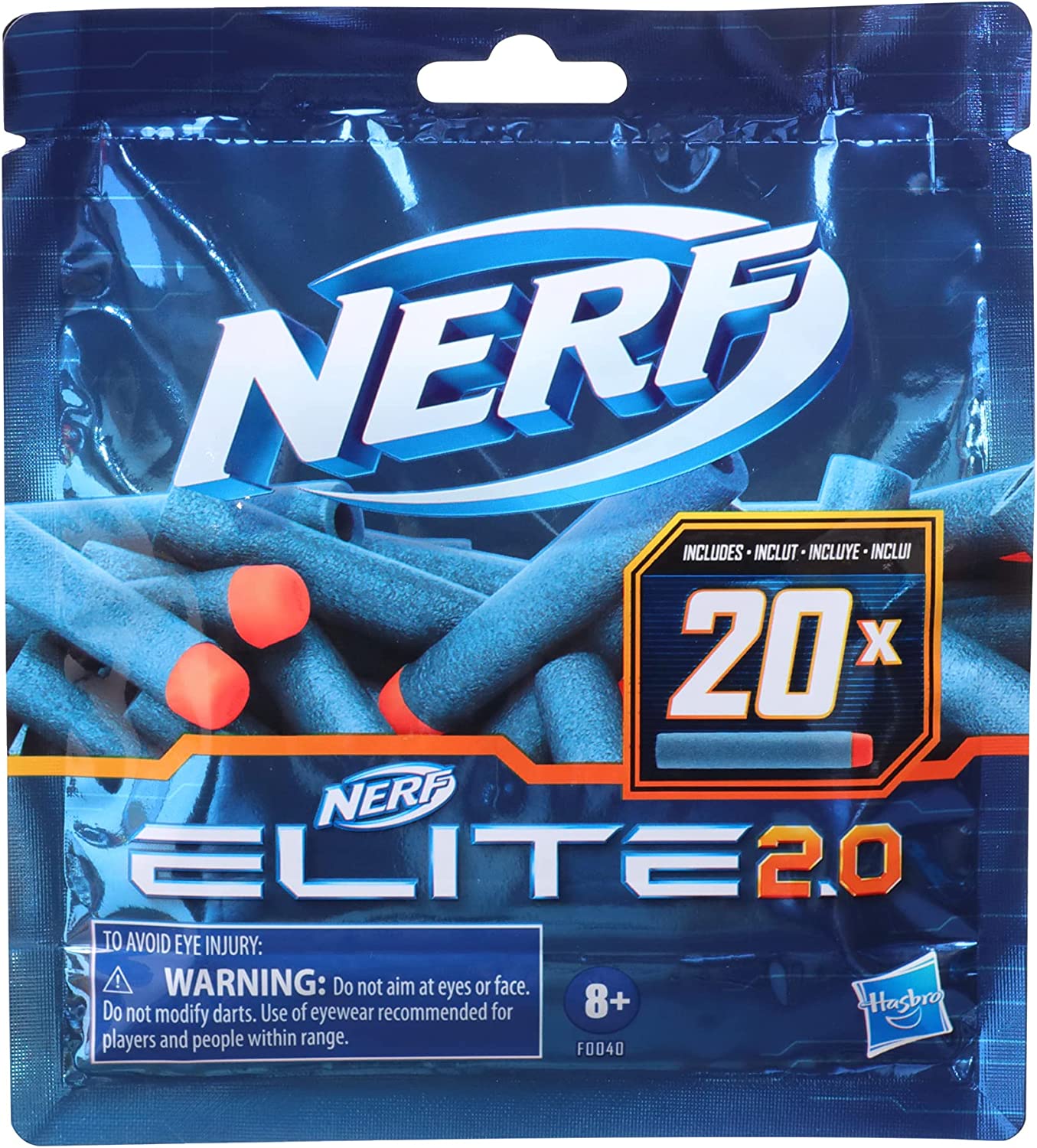 Nerf Elite 2.0 20-Dart Refill Pack - Includes 20 Official Nerf Elite 2.0 Darts, Compatible With All Nerf Elite Blasters