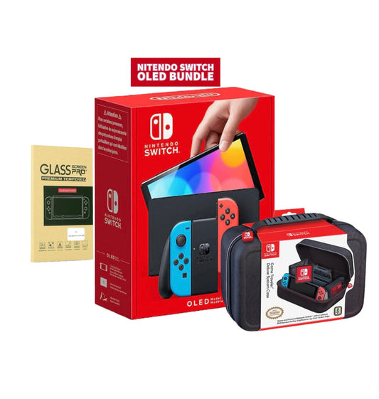 Nintendo Switch OLED Red/Blue Traveler Bundle