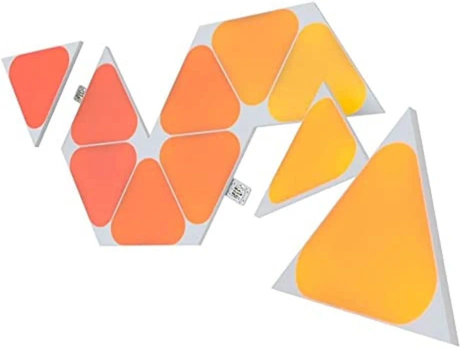 Nanoleaf Shapes Mini Triangles WiFi and Thread Smart RGBW 16M+ Color LED Dimmable Gaming and Home Decor Wall Lights Expansion Pack (10 Pack) - Games Corner