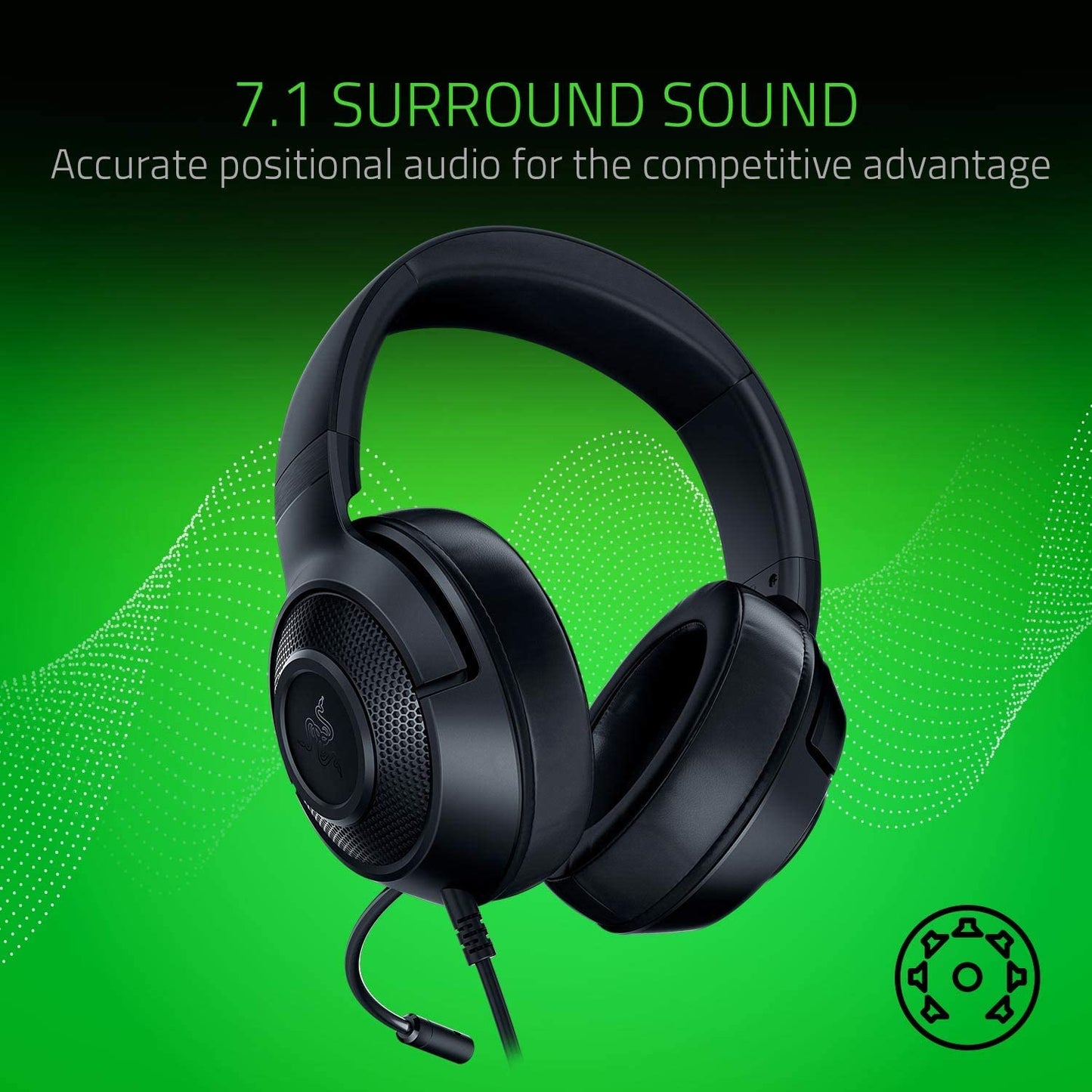 Razer Kraken X Lite Ultralight Gaming Headset: 7.1 Surround Sound - Lightweight Aluminum - Games Corner