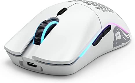 Glorious Gaming Mouse - Model O Minus RGB Wireless Mouse - 65 g Lightweight Gaming Wireless Mouse - Honeycomb Mouse (Matte White Mouse) - Games Corner