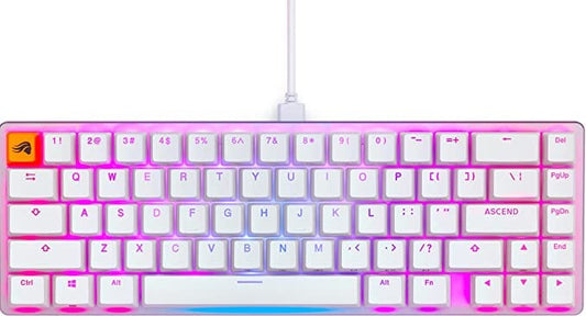Glorious Mechanical Gaming Keyboard, Red Switches, Wired, RGB Lighting, GMMK 2 Compact TKL (White) - Games Corner