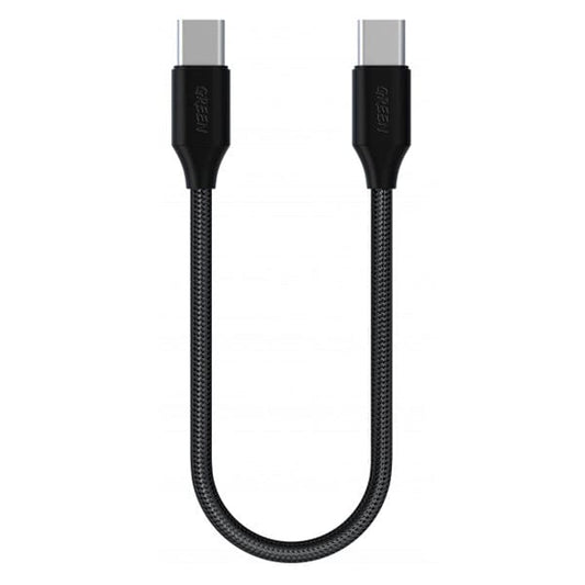 Green Lion 2A Braided Type-C to Type-C Cable 30cm Black – GN30CMCTC - Games Corner