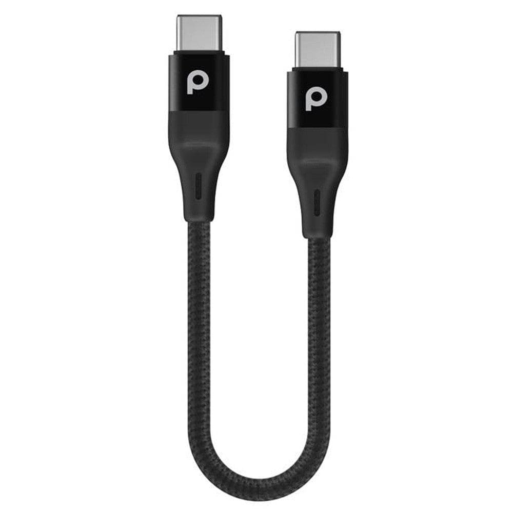 Porodo PD-CCBR025-BK Braided USB C to USB C Cable 0.25m Black - Games Corner