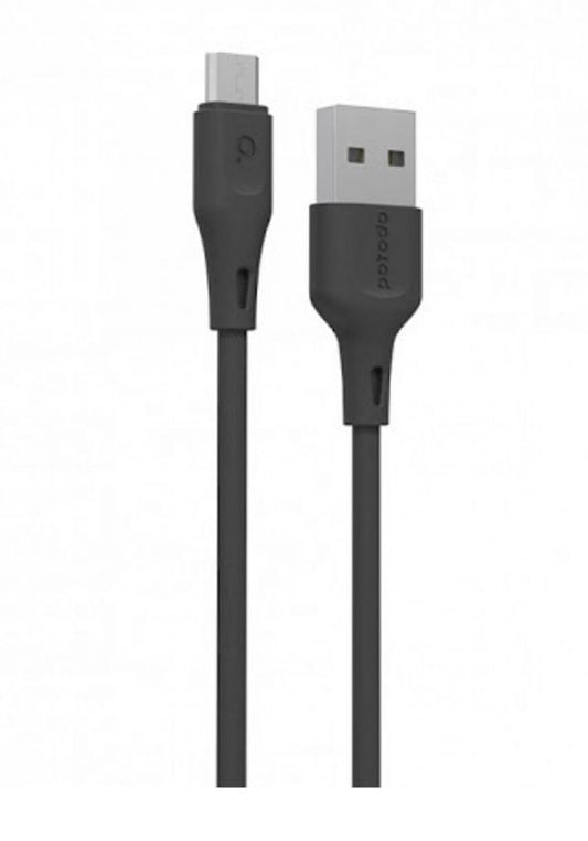 Porodo PD-U12MC-BK PVC Micro USB Cable 1.2m 2.4A Black - Games Corner