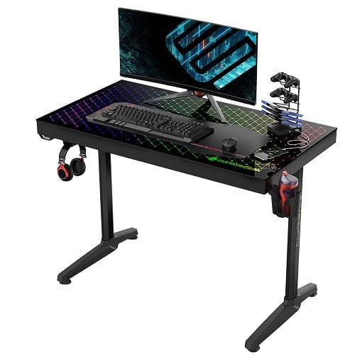 Eureka Gaming General Series GTG-I43 Desk With Glass Desktop - Games Corner