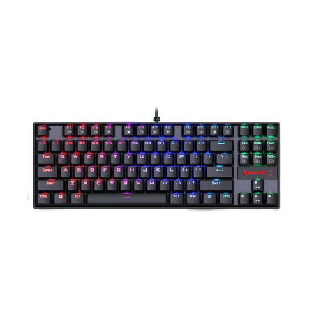 Redragon K552 KUMARA 87 Key LED RGB Backlit Mechanical Computer illuminated Keyboard with Blue Switches for PC Gaming Compact ABS-Metal Design - Games Corner