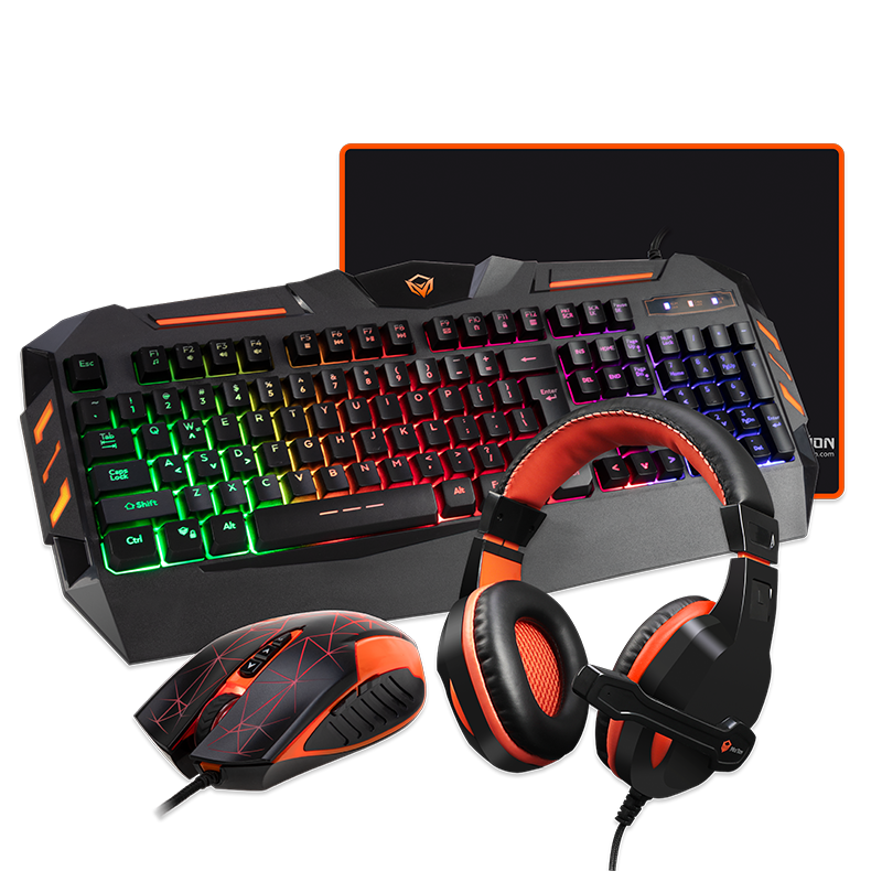 Backlit Gaming Combo Kits 4 in 1 Gaming Keyboard Mouse and Headset Bundle with Mouse Pad - Games Corner